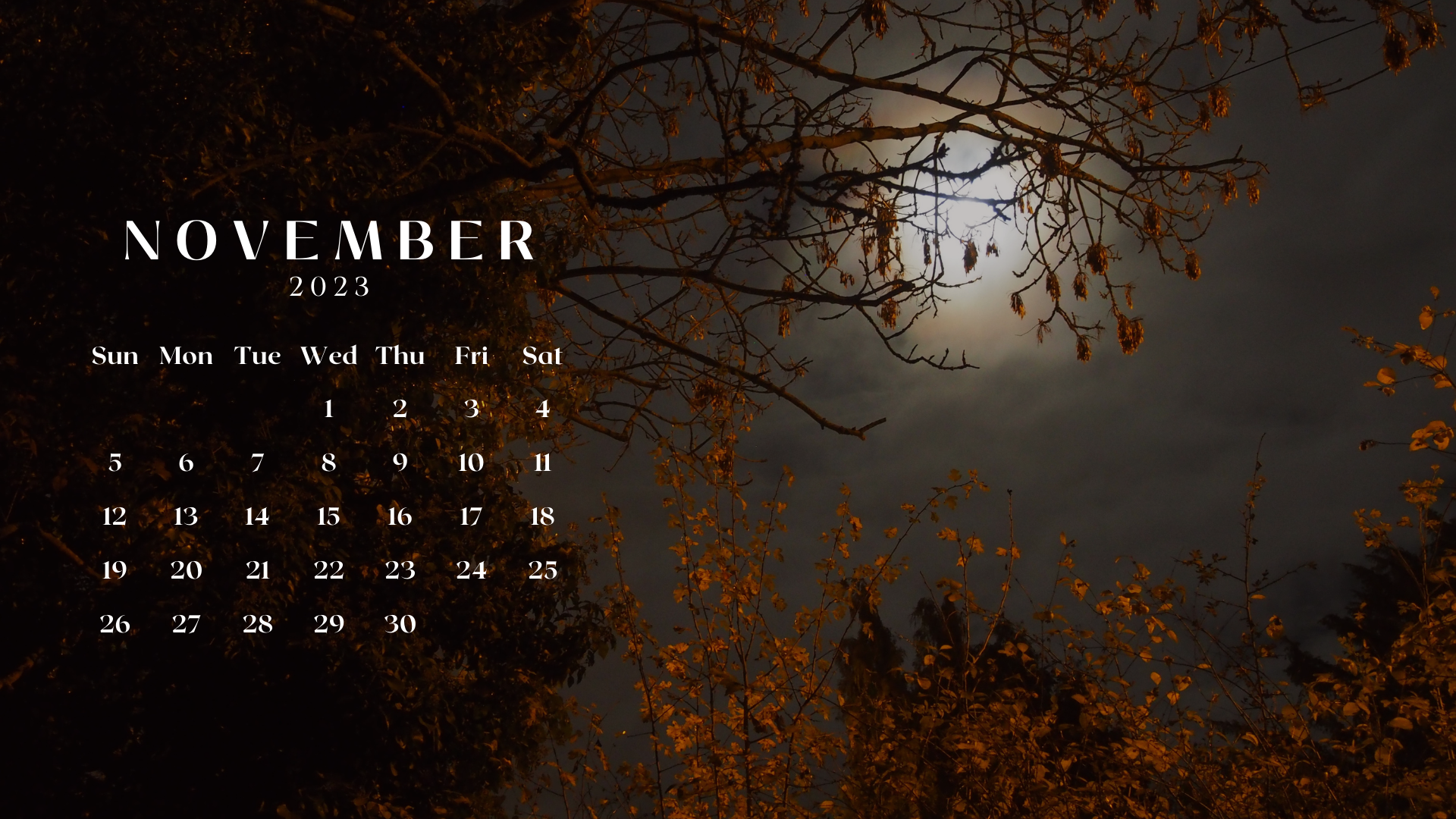 November 2023 Desktop Background Calendar Wallpaper